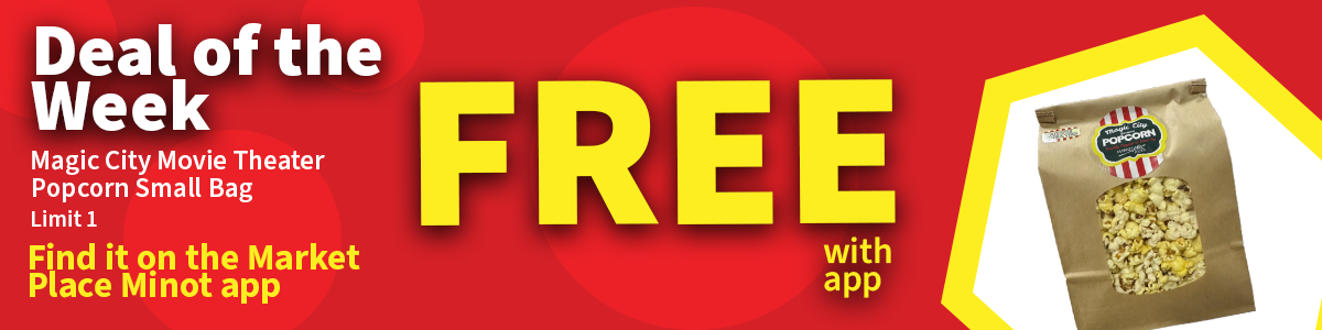 The Deal of the Week item this week is Magic City movie theater popcorn.  Get 1 small bag of movie theater popcorn for free with the Marketplace rewards app.